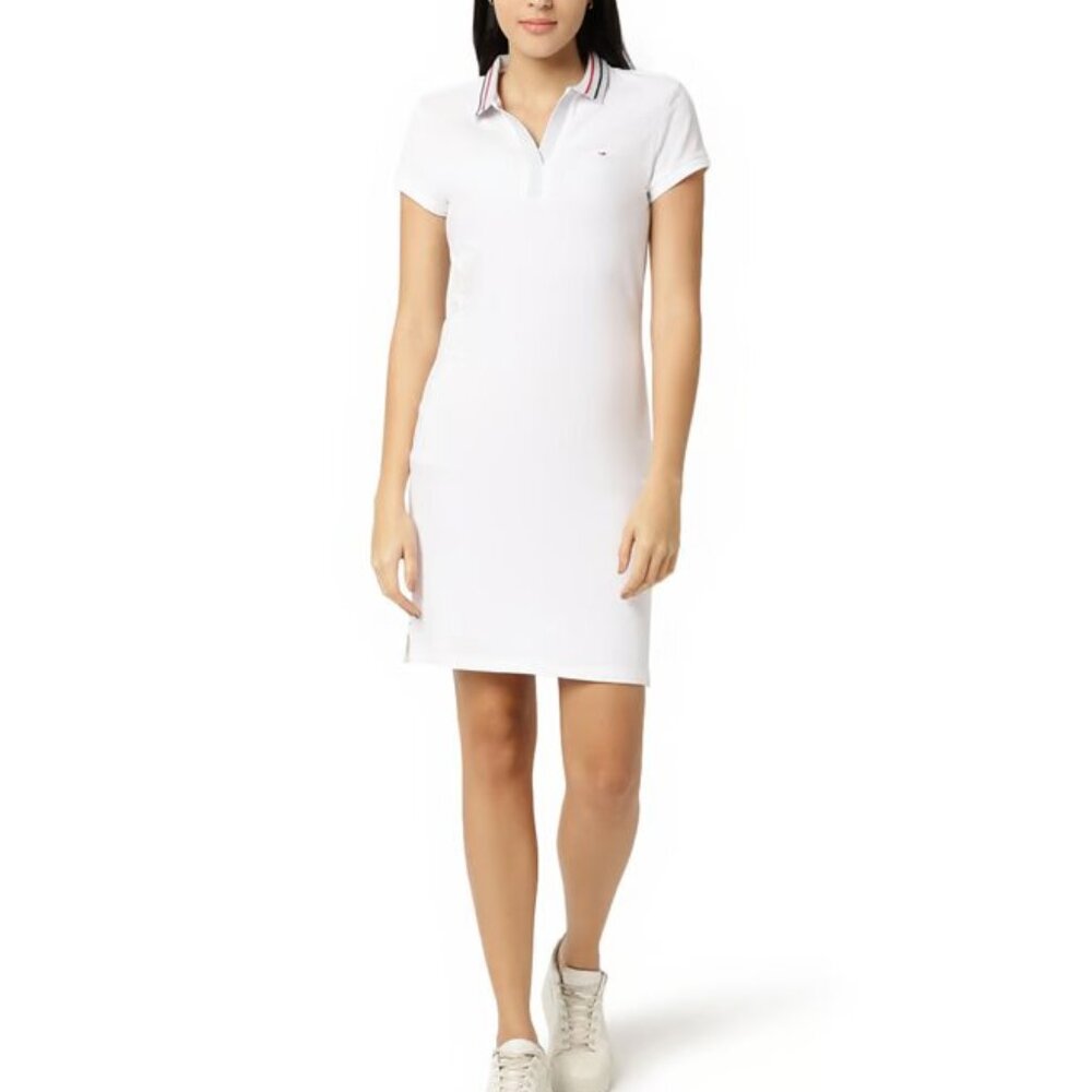 Tommy Hilfiger Optic White Slim Fit White and Black Fir Dress Size XS